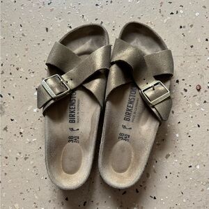 Birkenstock Siena Gold leather Sandals size 38